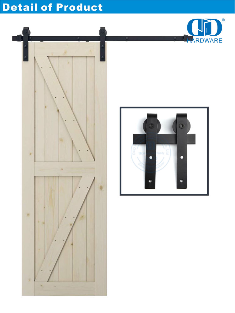 Kit d'armoire en acier inoxydable, accessoires, ensemble de rails, quincaillerie à rouleaux pour porte simple en bois de grange coulissante en carbone pour porte intérieure-DDBD001