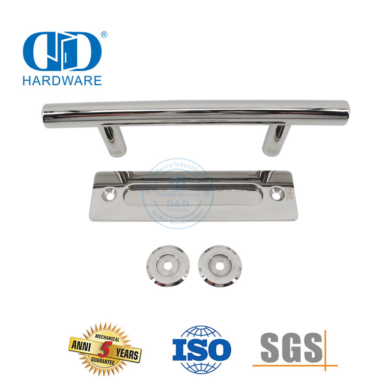 Ensemble de poignées de porte de grange polies pour porte coulissante de balcon en acier inoxydable, poignée de porte double face-DDBD102 PSS