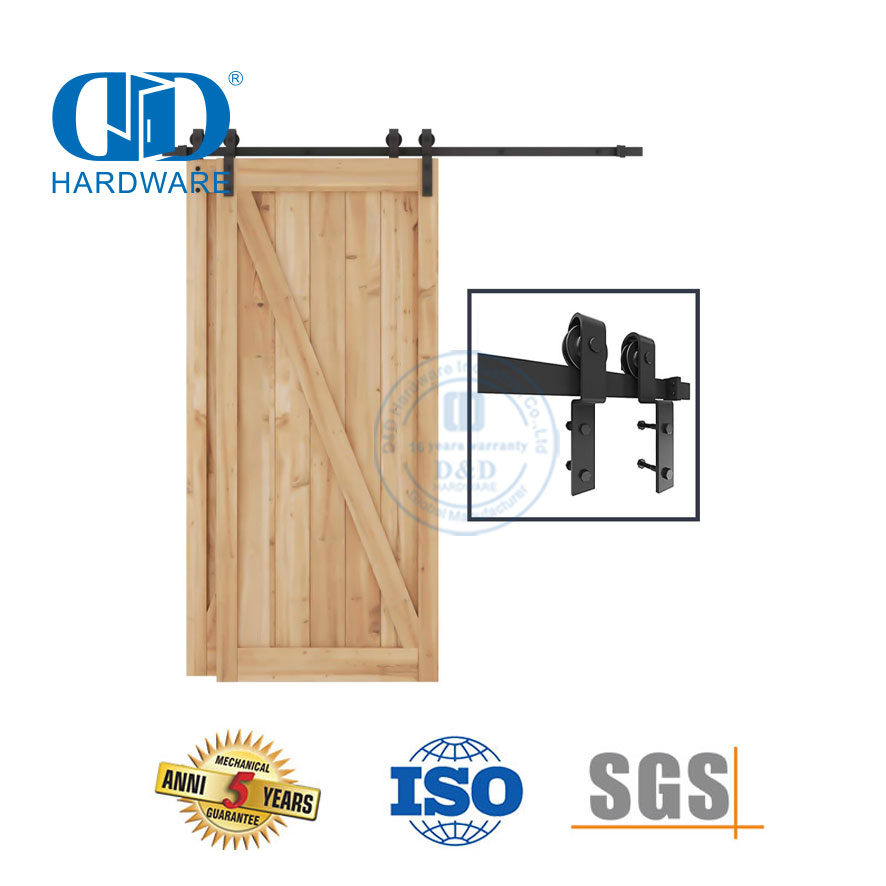 Rail de porte de grange en acier inoxydable, accessoires de quincaillerie de porte en bois amovibles, porte coulissante domestique Rail-DDBD020
