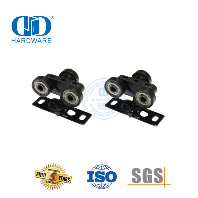 Matériel durable de porte de grange d'acier inoxydable accessoires durables de porte de rouleau de roue de voie matériel de porte d'hôtel d'appartement-DDBD054