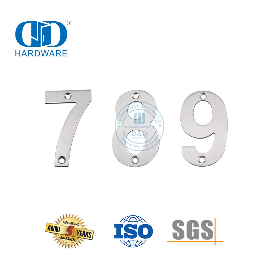 Numéro de plaque de porte en acier inoxydable, lettre moderne, maison, porte en métal, Signature Plate-DDSP013