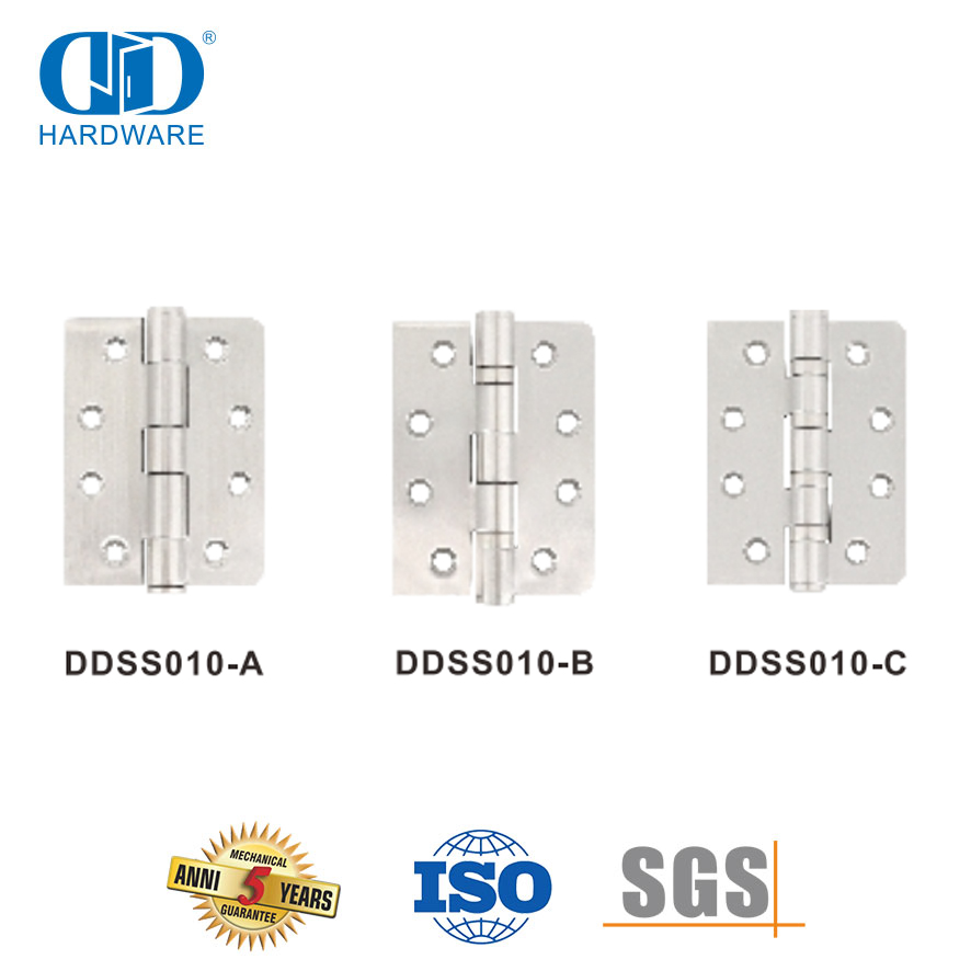 Charnière de porte à un coin rond et à un coin carré en acier inoxydable-DDSS010