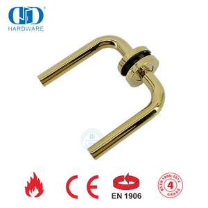 Poignée de porte de type tubulaire EN 1906 miroir en laiton poli doré-DDTH002-PB
