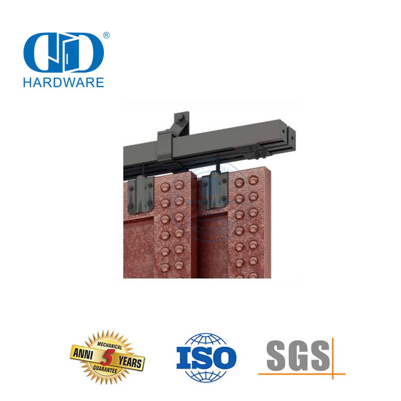Quincaillerie de porte de grange coulissante, robuste et durable, personnalisée en acier inoxydable, Rail noir, pour porte de grange coulissante, Hardware-DDBD042