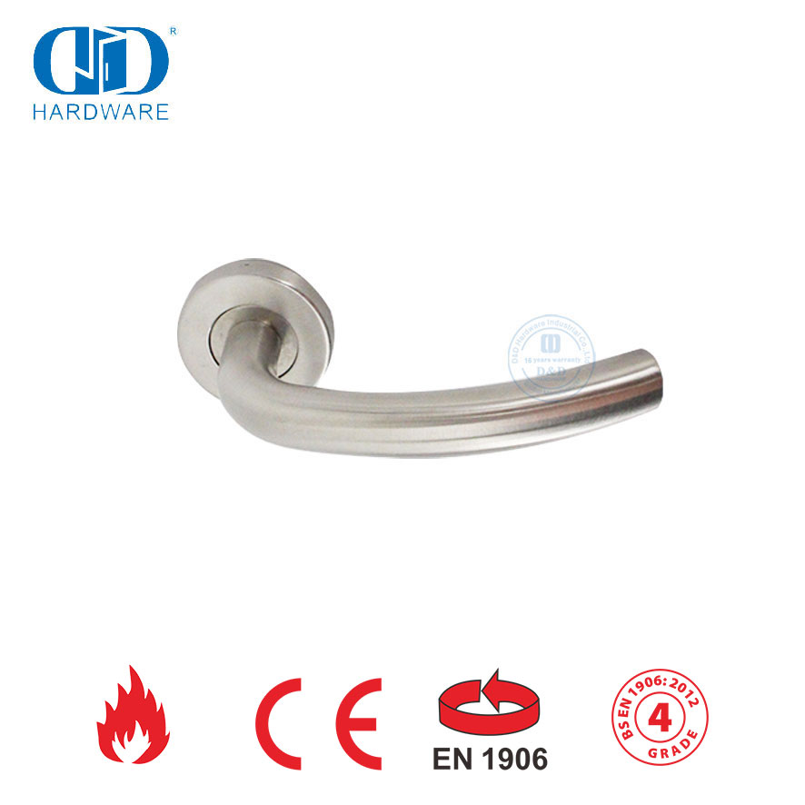 Décoration de maison moderne EN 1906 matériel poignées à levier creux argentées-DDTH004-SSS