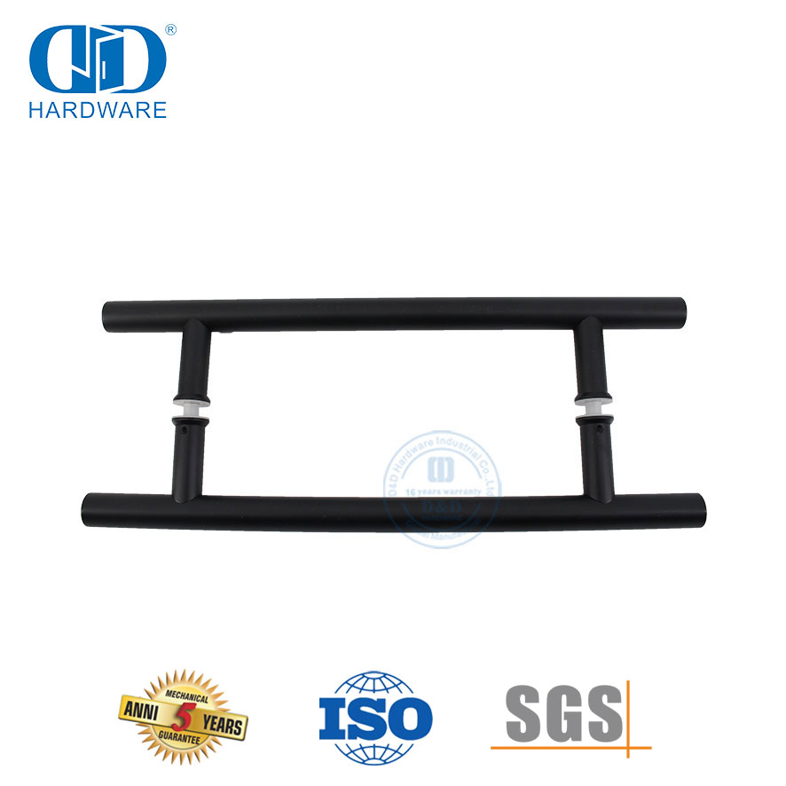 Poignée de traction à barre en T de type classique, fixation par boulon, noir mat-DDPH001-D-MB