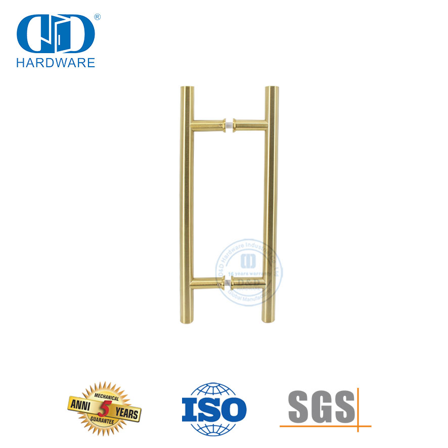Poignée de porte en verre de salle de bains de maison de style de luxe durable la plus vendue-DDPH001-D-PVD