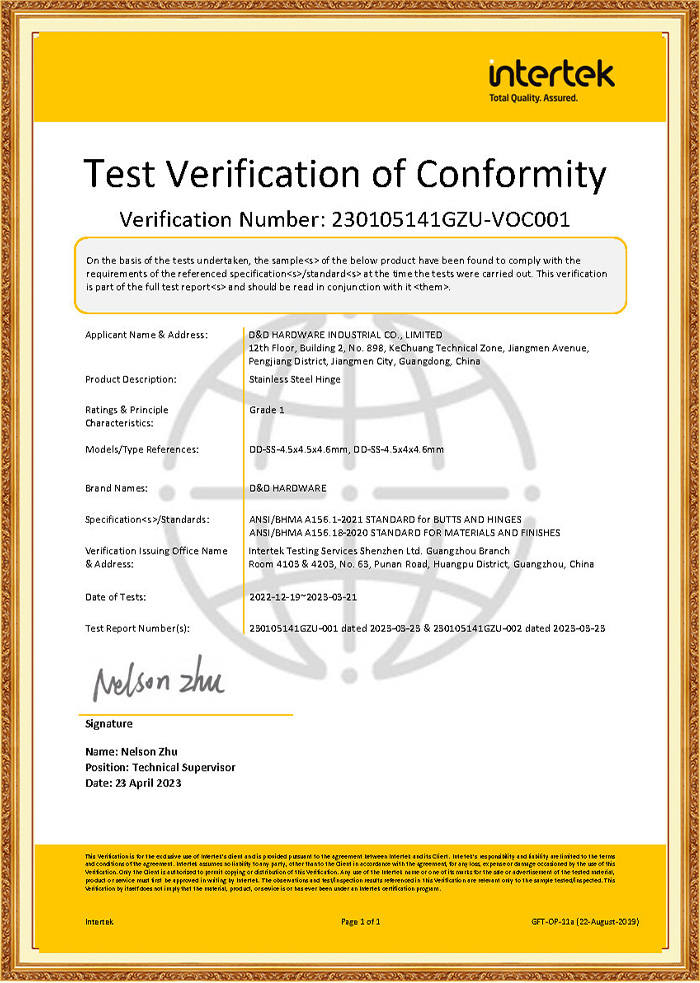 Charnière de porte à installation rapide en or rose ignifuge ANSI BHMA pour entrées de supermarché-DDSS001-ANSI-1-4.5x4.0x4.6mm