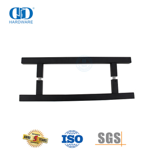 Poignée de traction en acier inoxydable au fini noir mat pour porte résidentielle en verre-DDPH016-D-MB