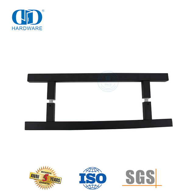 Poignée de traction en acier inoxydable au fini noir mat pour porte résidentielle en verre-DDPH016-D-MB