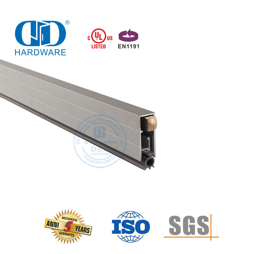 Joint inférieur de porte coulissante en aluminium anodisé insonorisé à usage moyen, coupe-froid-DDBS001