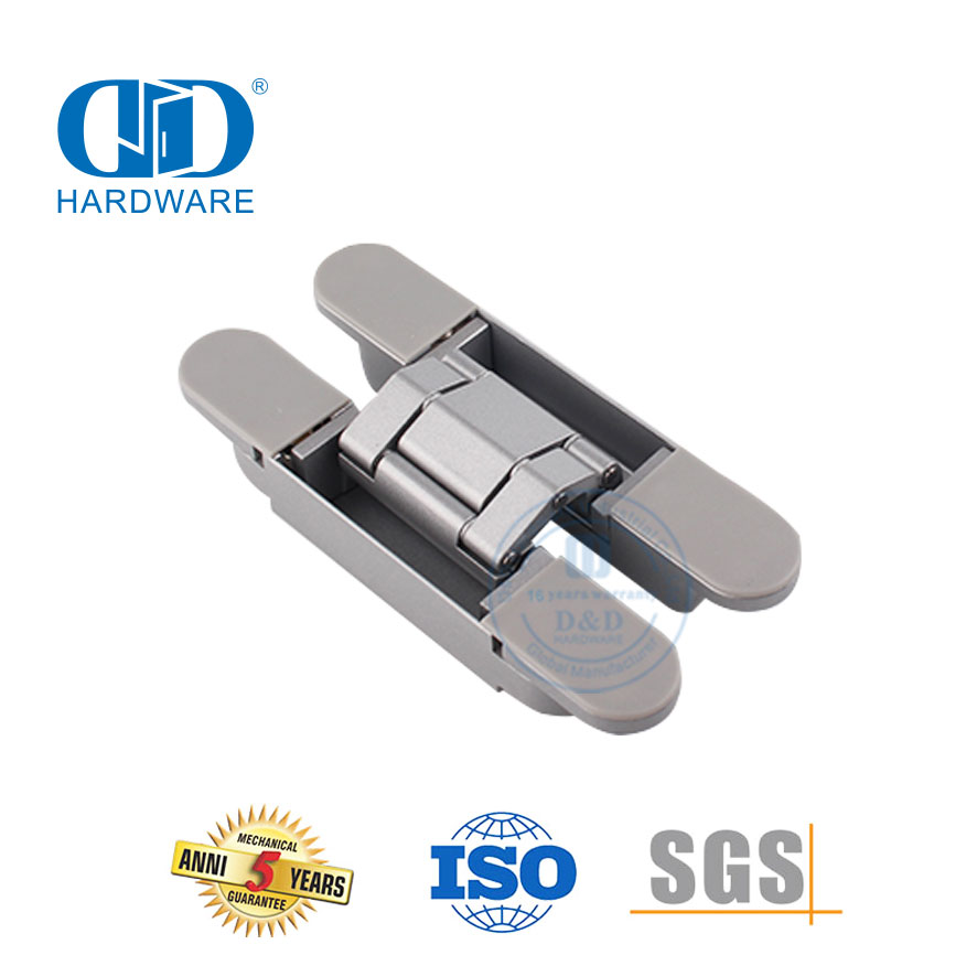 Chine usine en alliage de zinc 3D invisible dissimulé accessoires de quincaillerie architecturale charnière de porte extérieure intérieure à pivot robuste-DDCH008-G40