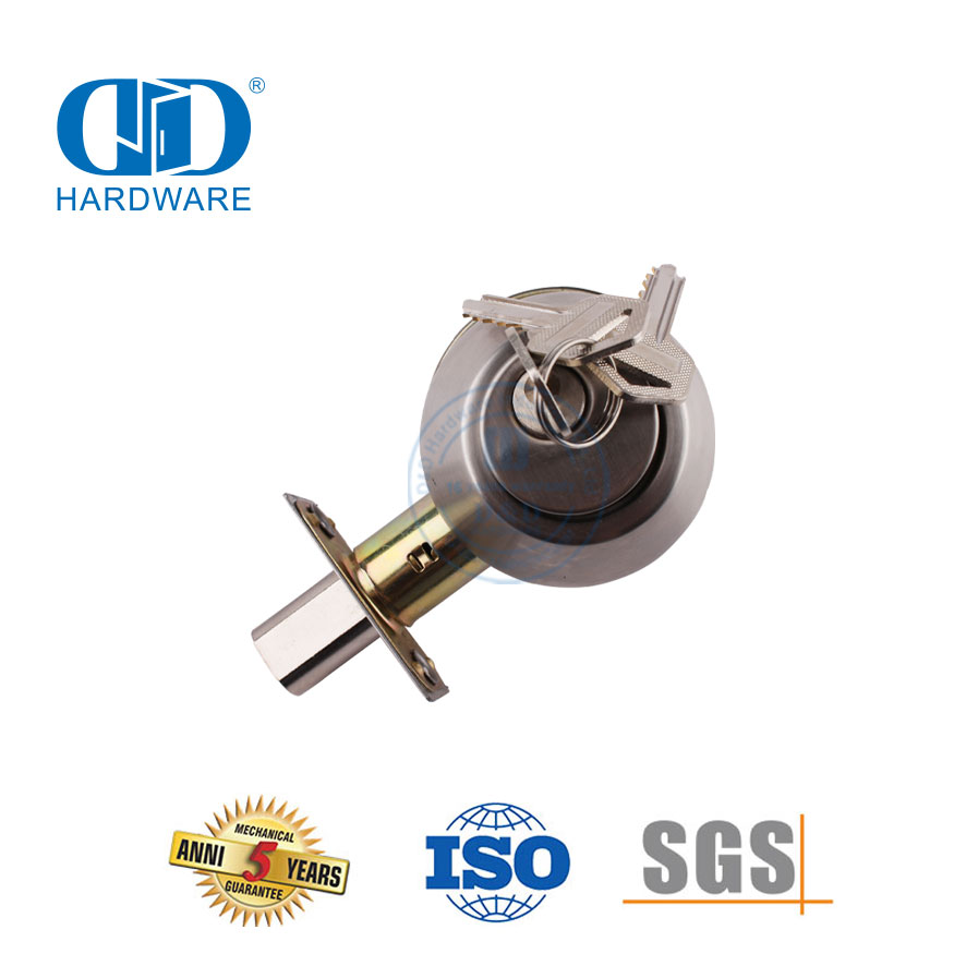 Fonction de confidentialité Pêne dormant simple en laiton antique Boule cylindrique Quincaillerie Serrure à bouton verrouillable pour chambre à coucher Salle de bain-DDLK008