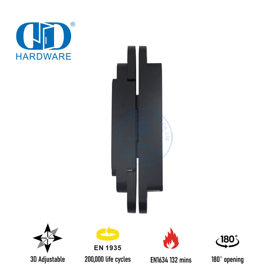 Charnière de porte intérieure réglable de sécurité dissimulée 3D en alliage de zinc de différentes finitions-DDCH008-G40