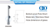 Pivot de porte en verre en acier inoxydable, poteau de Pivot inférieur court pour les connexions à ressort au sol-DDGP004