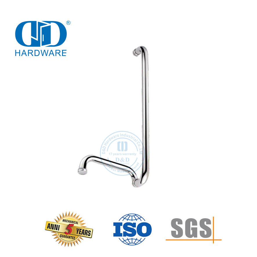 Poignée de traction de porte en verre trempé double face de salle de bains en acier inoxydable Poignée de traction de salle de bain-DDPH018