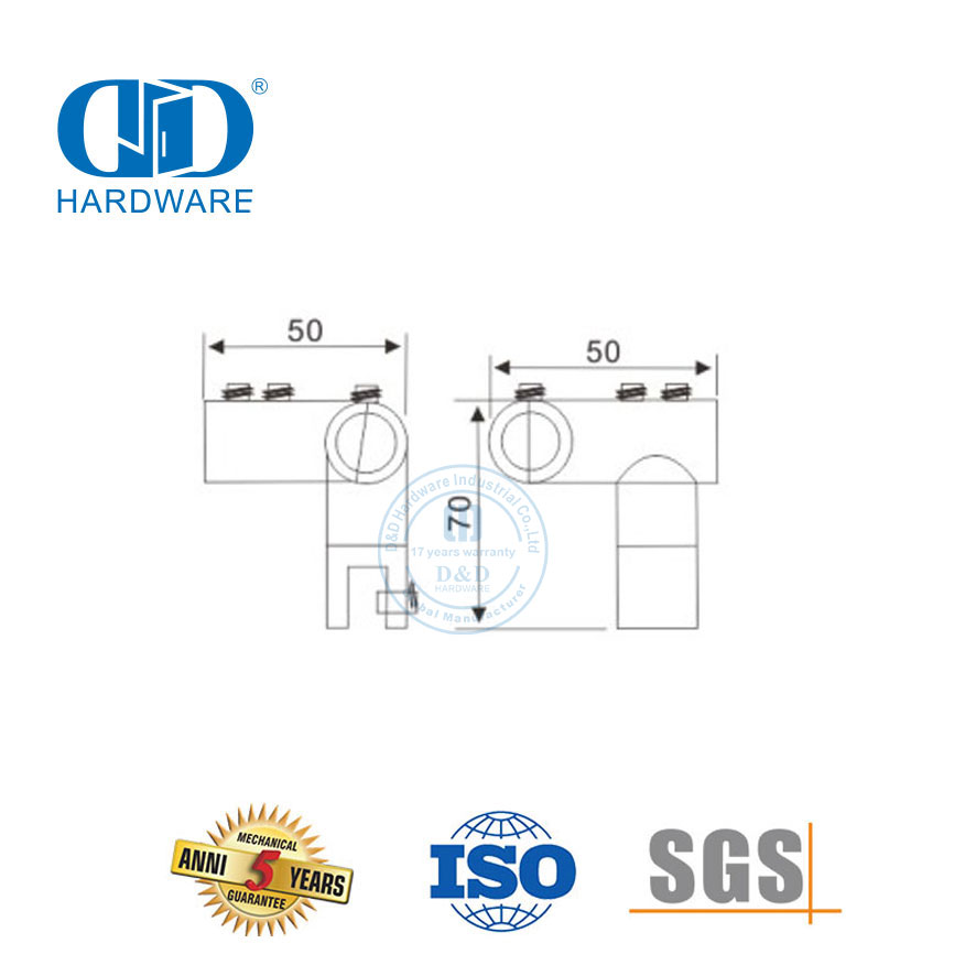 Matériel marin supérieur en acier inoxydable, raccords de connecteur pivotant pliant, support de panneau en verre Connector-DDSC040