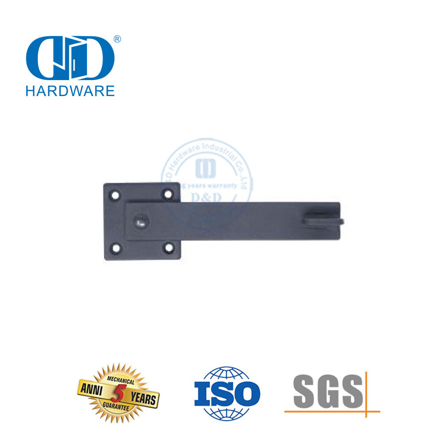 Système de couleur noire en acier inoxydable, quincaillerie de porte de grange, protection de serrure à Double porte, matériel de porte en bois-DDBD128