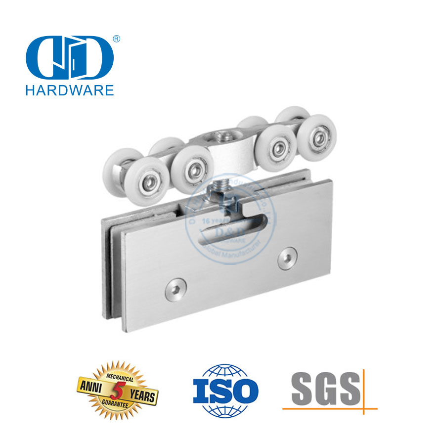 Pince de porte en acier inoxydable, porte coulissante en fer, rouleau suspendu, accessoires de meubles pour Double porte coulissante-DDGS132