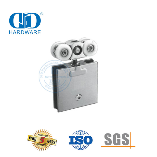 Pince de porte de haute sécurité, accessoires en verre d'aluminium en acier inoxydable, matériel de salle de bains, rouleau de porte de douche pour porte coulissante-DDGS138
