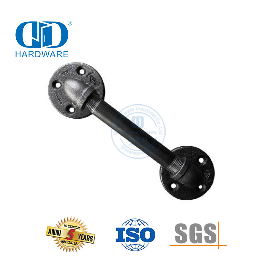Poignée de traction de porte de grange en acier inoxydable, barre d'appui industrielle rustique noire pour la Construction d'escaliers Hardware-DDBD114