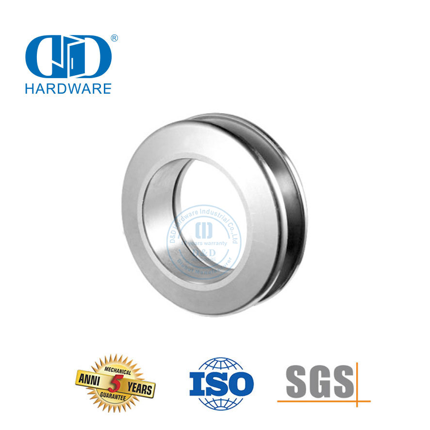 Bouton rond en aluminium, quincaillerie de porte coulissante en verre et en acier inoxydable, trou traversant, poignée de porte-DDSK017