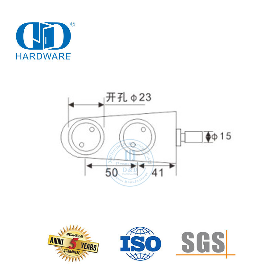 Systèmes de pivot de porte en verre en acier inoxydable, quincaillerie pour porte coulissante, Pivot-DDGP013 de porte inférieure