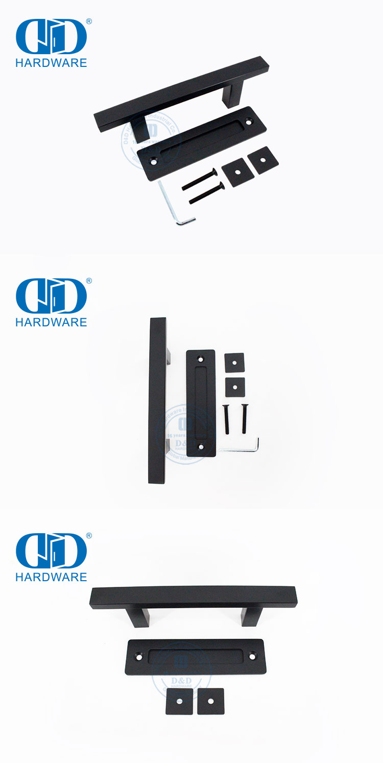 Chine Fabricant en acier inoxydable noir mat cuisine poignée de porte de grange coulissante ensemble poignée de porte double face-DDBD103 noir