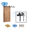 Ensemble de rouleaux de porte de grange coulissante en bois noir mat, rail caché en acier inoxydable, Hardware-DDBD022
