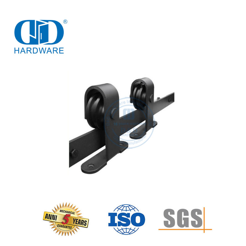 Quincaillerie de porte de grange robuste en acier inoxydable, quincaillerie de porte de grange bi-pliante, piste Kit-DDBD005