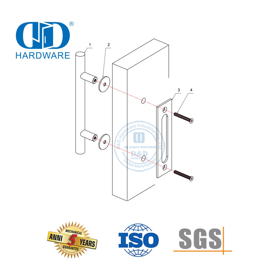 Quincaillerie de porte de grange coulissante en acier inoxydable, ensemble de rails de quincaillerie de porte, matériel de garage en acier-DDBD003