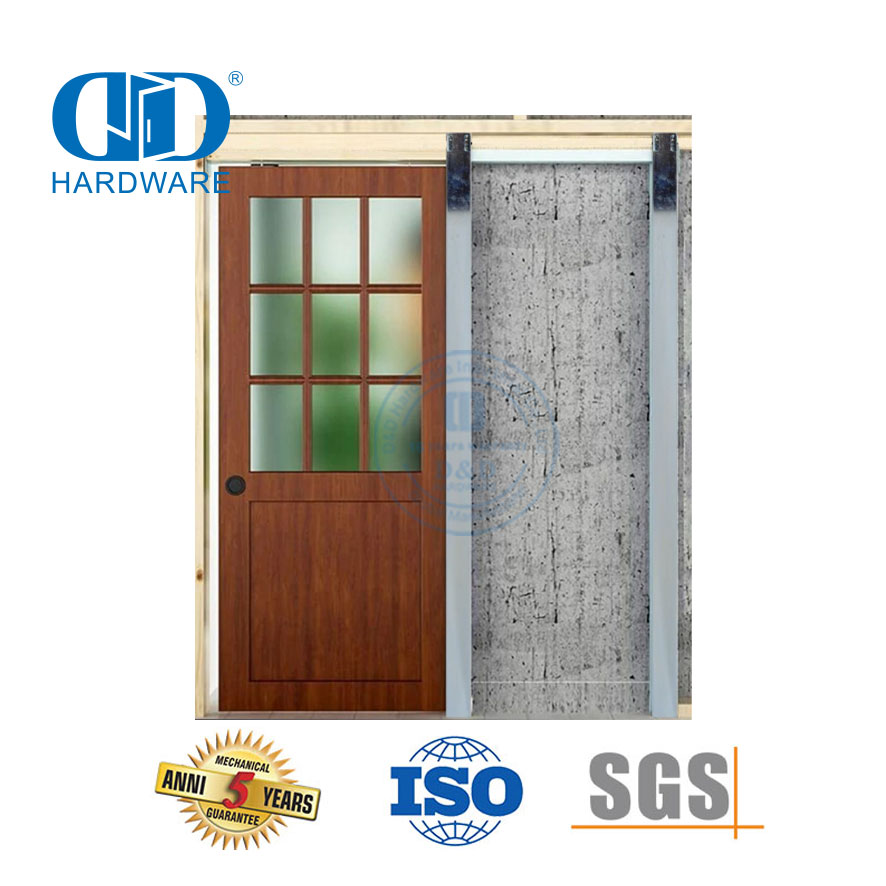 Matériel de porte de grange de dérivation de Style moderne en acier inoxydable, porte de grange coulissante, rail de meubles Hardware-DDBD069