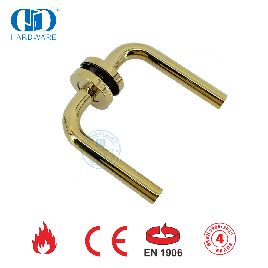 Poignée de porte de type tubulaire EN 1906 miroir en laiton poli doré-DDTH002-PB