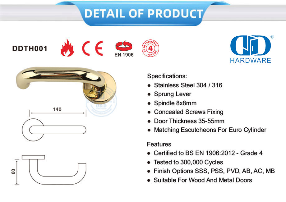 Poign&eacute;e &agrave; levier en acier inoxydable