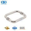 Boutons de porte de salle de bains en acier inoxydable à tube rond en chrome poli Poignée de porte en verre-DDPH007-PSS