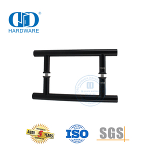 Poignée de traction accessoire de porte en verre en forme de H noir mat de style classique-DDPH001-A Φ22-Noir