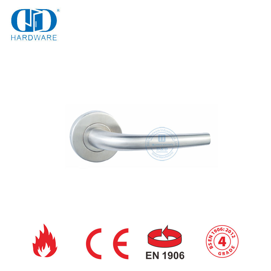 Décoration de maison moderne EN 1906 matériel poignées à levier creux argentées-DDTH004-SSS