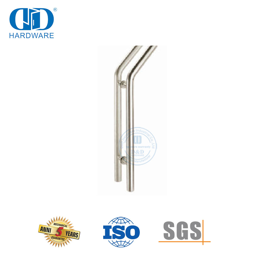 Accessoires de quincaillerie de salle de bain, Tube en acier inoxydable, poignée de traction pour porte en verre-DDPH009