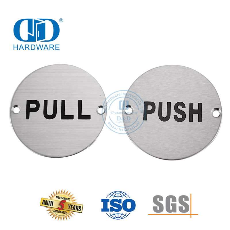 Panneau de porte Push Pull en acier inoxydable, plaque de signalisation de Type rond, toilettes publiques, porte de toilette, Signature Plate-DDSP009