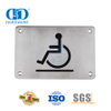 Plaque de signalisation de type carré en acier inoxydable, plaque de signalisation de désactivation, plaque de signalisation de toilettes de salle de bains pour personnes handicapées-DDSP001-Disabled