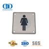 Symbole de signes de salle de bains, plaque de signalisation féminine en acier inoxydable pour toilettes, salle de bains, porte de toilette, Plate-DDSP002