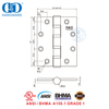 Charnière de porte en bois en métal à fermeture douce, certificat BHMA UL, roulement à billes ANSI résistant au feu, en laiton antique, robuste -DDSS001-ANSI-1-4.5x4.5x4.6mm