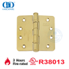 Charnière d'angle rond à roulement à billes en acier inoxydable ANSI homologué UL standard américain Charnière de porte en bois en métal commercial-DDSS001-FR-4X4X3mm