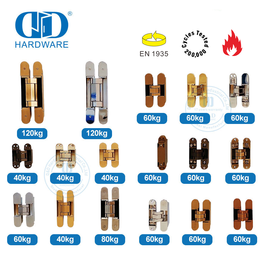 Raccords Charnière de porte dissimulée EN1935 pour résidentiel-DDCH008-G80