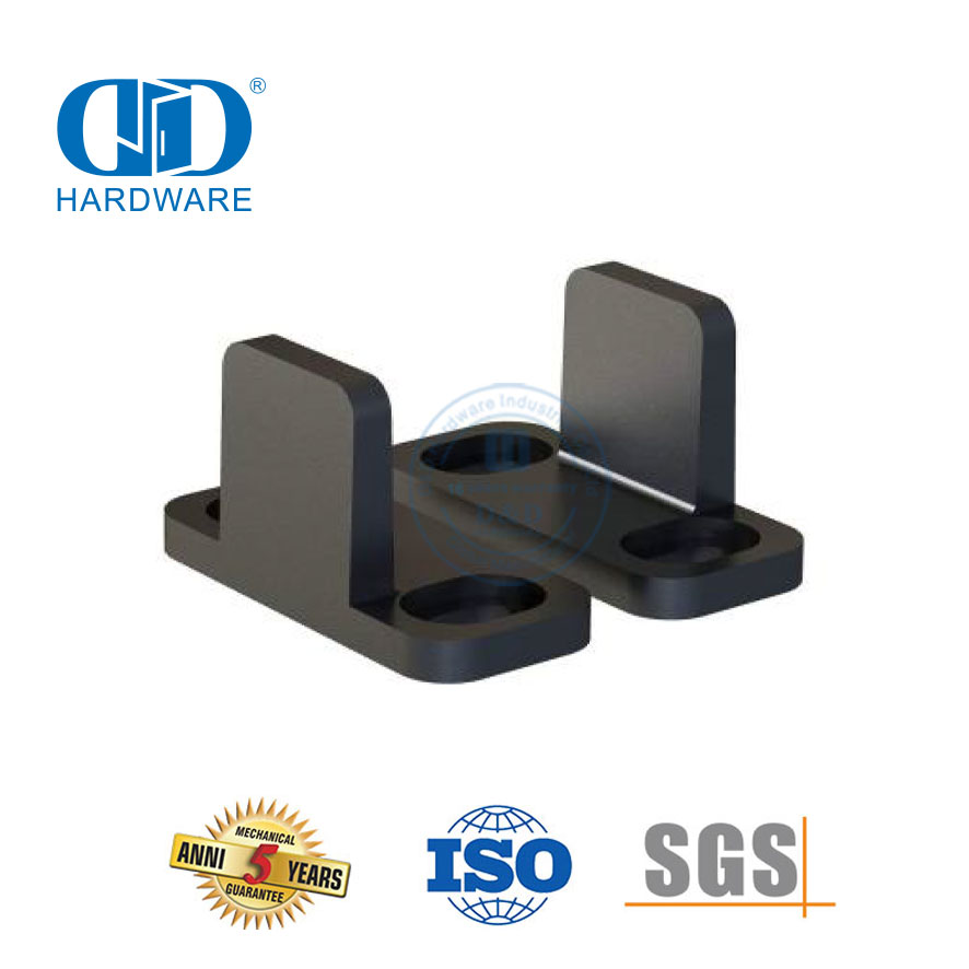 Quincaillerie de porte de grange à double porte noire en acier inoxydable, bas de porte, plancher Guide-DDBD085