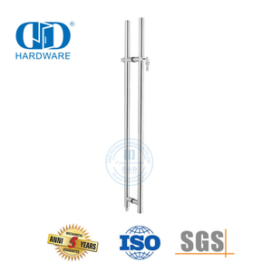 Raccords de quincaillerie en verre en acier inoxydable double face longs serrures de verrouillage à clé de porte en verre poignée de traction avec serrure Schlage-DDPH039