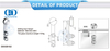 Ensemble d'accessoires en acier inoxydable OEM, accessoires en verre, quincaillerie de porte, raccord en verre pour Bathroom-DDGS102
