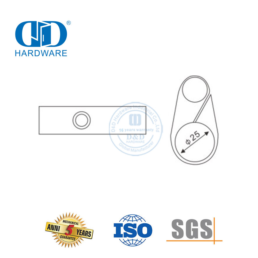 Butée de porte de bonne qualité, accessoire de meubles en acier inoxydable, quincaillerie de salle de bains, quincaillerie de porte pour Door-DDGS118 coulissante
