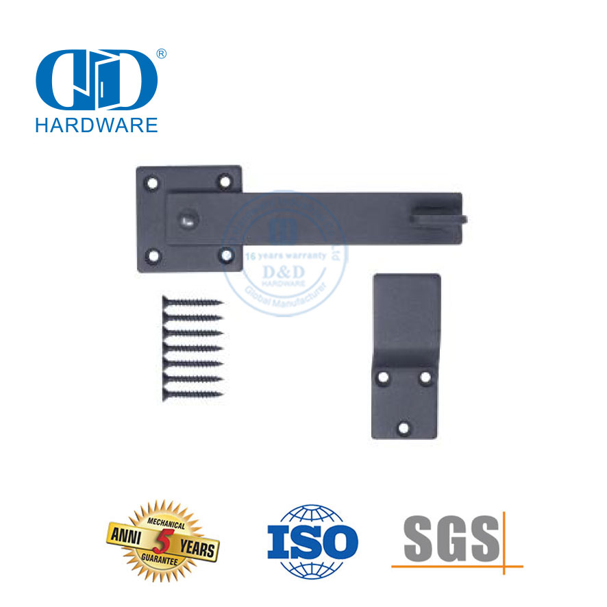 Système de couleur noire en acier inoxydable, quincaillerie de porte de grange, protection de serrure à Double porte, matériel de porte en bois-DDBD128