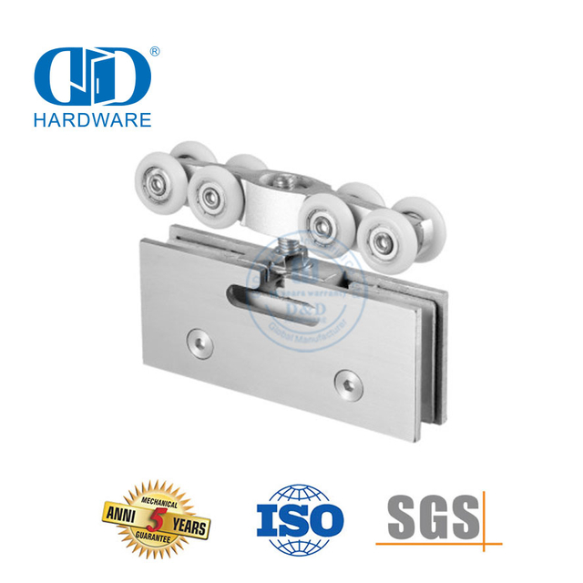 Pince de porte en acier inoxydable, porte coulissante en fer, rouleau suspendu, accessoires de meubles pour Double porte coulissante-DDGS132